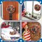 Rustic Patriotic Wreath for Front Door 14 Inch 4th of July Red White Blue Star American Flag